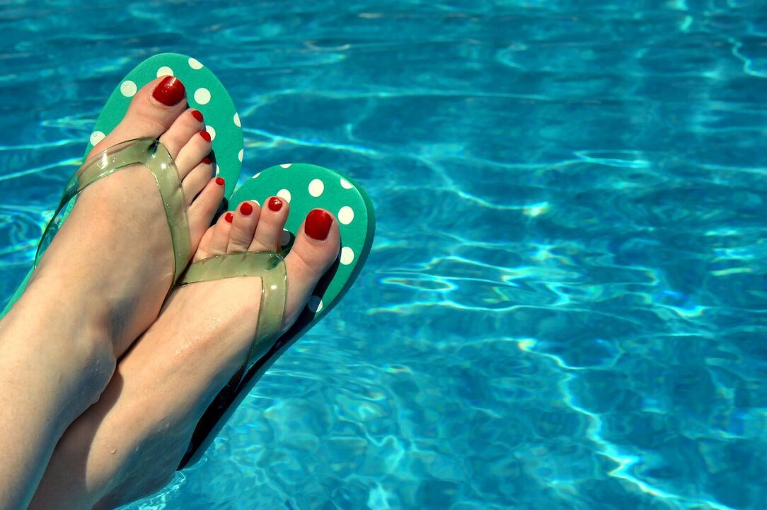 Wear shoes in the pool to prevent fungus