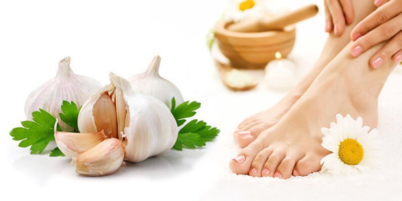 Treatment of nail fungi garlic